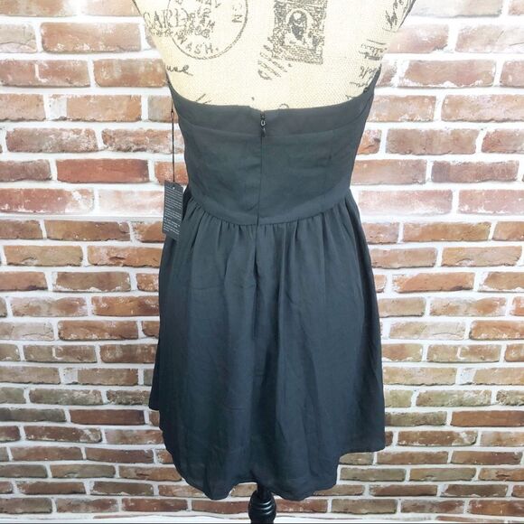 Short Black/Gold Halter Studded Dress - Picture 2 of 8